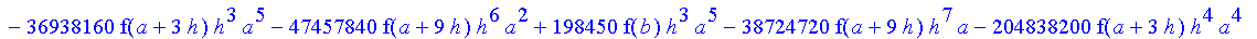 1/3628800*1/h^10*(f(b)-10*f(a+9*h)+45*f(a+8*h)+210*f(a+6*h)+210*f(a+4*h)+45*f(a+2*h)+f(a)-120*f(a+7*h)-252*f(a+5*h)-120*f(a+3*h)-10*f(a+h))*x^10+1/3628800*1/h^10*(-2385*f(a+2*h)*h+460*f(a+9*h)*h-45*f(b...