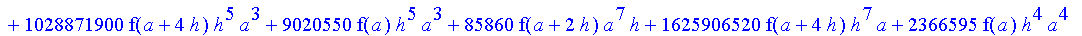 1/3628800*1/h^10*(f(b)-10*f(a+9*h)+45*f(a+8*h)+210*f(a+6*h)+210*f(a+4*h)+45*f(a+2*h)+f(a)-120*f(a+7*h)-252*f(a+5*h)-120*f(a+3*h)-10*f(a+h))*x^10+1/3628800*1/h^10*(-2385*f(a+2*h)*h+460*f(a+9*h)*h-45*f(b...