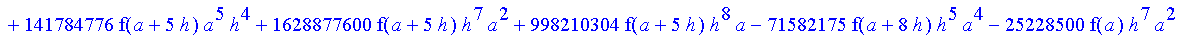 1/3628800*1/h^10*(f(b)-10*f(a+9*h)+45*f(a+8*h)+210*f(a+6*h)+210*f(a+4*h)+45*f(a+2*h)+f(a)-120*f(a+7*h)-252*f(a+5*h)-120*f(a+3*h)-10*f(a+h))*x^10+1/3628800*1/h^10*(-2385*f(a+2*h)*h+460*f(a+9*h)*h-45*f(b...