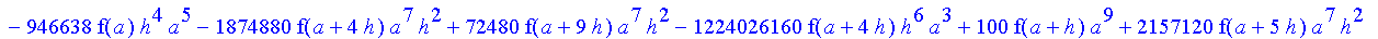 1/3628800*1/h^10*(f(b)-10*f(a+9*h)+45*f(a+8*h)+210*f(a+6*h)+210*f(a+4*h)+45*f(a+2*h)+f(a)-120*f(a+7*h)-252*f(a+5*h)-120*f(a+3*h)-10*f(a+h))*x^10+1/3628800*1/h^10*(-2385*f(a+2*h)*h+460*f(a+9*h)*h-45*f(b...