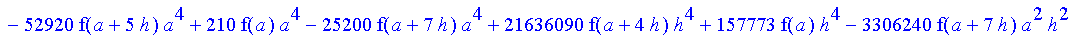 1/39916800*1/h^10*(f(b)-10*f(a+9*h)+45*f(a+8*h)+210*f(a+6*h)+210*f(a+4*h)+45*f(a+2*h)+f(a)-120*f(a+7*h)-252*f(a+5*h)-120*f(a+3*h)-10*f(a+h))*((a+10*h)^11-a^11)+1/36288000*1/h^10*(-2385*f(a+2*h)*h+460*f...