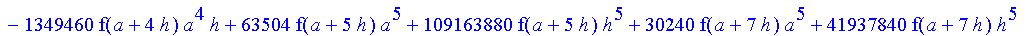 1/39916800*1/h^10*(f(b)-10*f(a+9*h)+45*f(a+8*h)+210*f(a+6*h)+210*f(a+4*h)+45*f(a+2*h)+f(a)-120*f(a+7*h)-252*f(a+5*h)-120*f(a+3*h)-10*f(a+h))*((a+10*h)^11-a^11)+1/36288000*1/h^10*(-2385*f(a+2*h)*h+460*f...