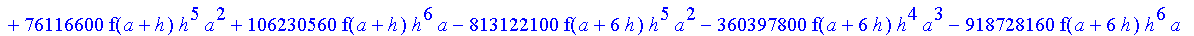 1/39916800*1/h^10*(f(b)-10*f(a+9*h)+45*f(a+8*h)+210*f(a+6*h)+210*f(a+4*h)+45*f(a+2*h)+f(a)-120*f(a+7*h)-252*f(a+5*h)-120*f(a+3*h)-10*f(a+h))*((a+10*h)^11-a^11)+1/36288000*1/h^10*(-2385*f(a+2*h)*h+460*f...