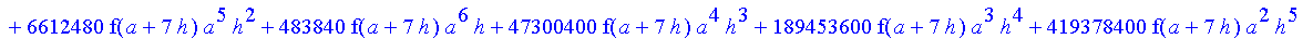 1/39916800*1/h^10*(f(b)-10*f(a+9*h)+45*f(a+8*h)+210*f(a+6*h)+210*f(a+4*h)+45*f(a+2*h)+f(a)-120*f(a+7*h)-252*f(a+5*h)-120*f(a+3*h)-10*f(a+h))*((a+10*h)^11-a^11)+1/36288000*1/h^10*(-2385*f(a+2*h)*h+460*f...