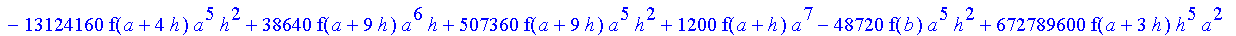 1/39916800*1/h^10*(f(b)-10*f(a+9*h)+45*f(a+8*h)+210*f(a+6*h)+210*f(a+4*h)+45*f(a+2*h)+f(a)-120*f(a+7*h)-252*f(a+5*h)-120*f(a+3*h)-10*f(a+h))*((a+10*h)^11-a^11)+1/36288000*1/h^10*(-2385*f(a+2*h)*h+460*f...