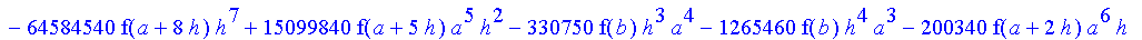 1/39916800*1/h^10*(f(b)-10*f(a+9*h)+45*f(a+8*h)+210*f(a+6*h)+210*f(a+4*h)+45*f(a+2*h)+f(a)-120*f(a+7*h)-252*f(a+5*h)-120*f(a+3*h)-10*f(a+h))*((a+10*h)^11-a^11)+1/36288000*1/h^10*(-2385*f(a+2*h)*h+460*f...