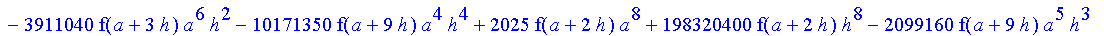 1/39916800*1/h^10*(f(b)-10*f(a+9*h)+45*f(a+8*h)+210*f(a+6*h)+210*f(a+4*h)+45*f(a+2*h)+f(a)-120*f(a+7*h)-252*f(a+5*h)-120*f(a+3*h)-10*f(a+h))*((a+10*h)^11-a^11)+1/36288000*1/h^10*(-2385*f(a+2*h)*h+460*f...
