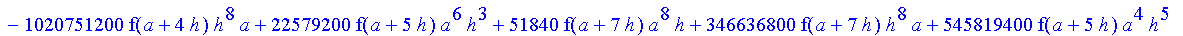 1/39916800*1/h^10*(f(b)-10*f(a+9*h)+45*f(a+8*h)+210*f(a+6*h)+210*f(a+4*h)+45*f(a+2*h)+f(a)-120*f(a+7*h)-252*f(a+5*h)-120*f(a+3*h)-10*f(a+h))*((a+10*h)^11-a^11)+1/36288000*1/h^10*(-2385*f(a+2*h)*h+460*f...
