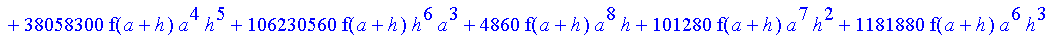 1/39916800*1/h^10*(f(b)-10*f(a+9*h)+45*f(a+8*h)+210*f(a+6*h)+210*f(a+4*h)+45*f(a+2*h)+f(a)-120*f(a+7*h)-252*f(a+5*h)-120*f(a+3*h)-10*f(a+h))*((a+10*h)^11-a^11)+1/36288000*1/h^10*(-2385*f(a+2*h)*h+460*f...