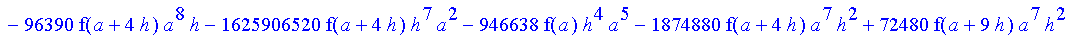 1/39916800*1/h^10*(f(b)-10*f(a+9*h)+45*f(a+8*h)+210*f(a+6*h)+210*f(a+4*h)+45*f(a+2*h)+f(a)-120*f(a+7*h)-252*f(a+5*h)-120*f(a+3*h)-10*f(a+h))*((a+10*h)^11-a^11)+1/36288000*1/h^10*(-2385*f(a+2*h)*h+460*f...