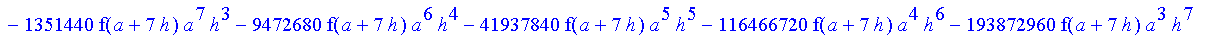 1/39916800*1/h^10*(f(b)-10*f(a+9*h)+45*f(a+8*h)+210*f(a+6*h)+210*f(a+4*h)+45*f(a+2*h)+f(a)-120*f(a+7*h)-252*f(a+5*h)-120*f(a+3*h)-10*f(a+h))*((a+10*h)^11-a^11)+1/36288000*1/h^10*(-2385*f(a+2*h)*h+460*f...