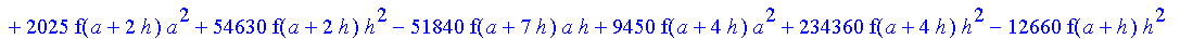 1/3628800*1/h^10*(f(b)-10*f(a+9*h)+45*f(a+8*h)+210*f(a+6*h)+210*f(a+4*h)+45*f(a+2*h)+f(a)-120*f(a+7*h)-252*f(a+5*h)-120*f(a+3*h)-10*f(a+h))*x^10+1/3628800*1/h^10*(-2385*f(a+2*h)*h+460*f(a+9*h)*h-45*f(b...