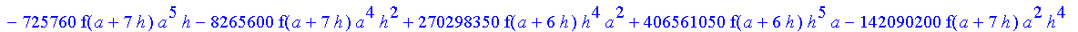 1/3628800*1/h^10*(f(b)-10*f(a+9*h)+45*f(a+8*h)+210*f(a+6*h)+210*f(a+4*h)+45*f(a+2*h)+f(a)-120*f(a+7*h)-252*f(a+5*h)-120*f(a+3*h)-10*f(a+h))*x^10+1/3628800*1/h^10*(-2385*f(a+2*h)*h+460*f(a+9*h)*h-45*f(b...