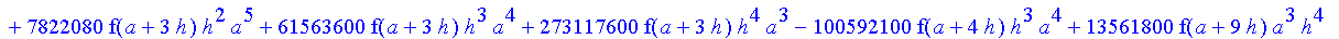 1/3628800*1/h^10*(f(b)-10*f(a+9*h)+45*f(a+8*h)+210*f(a+6*h)+210*f(a+4*h)+45*f(a+2*h)+f(a)-120*f(a+7*h)-252*f(a+5*h)-120*f(a+3*h)-10*f(a+h))*x^10+1/3628800*1/h^10*(-2385*f(a+2*h)*h+460*f(a+9*h)*h-45*f(b...