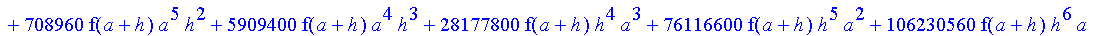 1/3628800*1/h^10*(f(b)-10*f(a+9*h)+45*f(a+8*h)+210*f(a+6*h)+210*f(a+4*h)+45*f(a+2*h)+f(a)-120*f(a+7*h)-252*f(a+5*h)-120*f(a+3*h)-10*f(a+h))*x^10+1/3628800*1/h^10*(-2385*f(a+2*h)*h+460*f(a+9*h)*h-45*f(b...